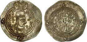 SASANIAN KINGDOM: Queen Boran, 630-631, AR drachm (4.13g), SK (Sijistan), year 2, G-229, beautifully struck example unusually nice for this mint, choi...