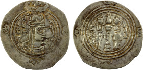 SASANIAN KINGDOM: Queen Boran, 630-631, AR drachm (3.19g), SK (Sijistan), year 3, G-229, standard design for drachms of Queen Boran, normally found da...