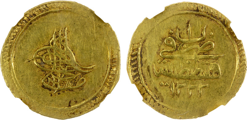 TURKEY: Mustafa IV, 1807-1808, AV sultani (altin), Kostantiniye, AH1222 year 1, ...