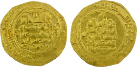 GREAT SELJUQ: Barkiyaruq, 1093-1105, AV dinar (3.42g), al-Ahwaz, AH49x, A-1682, citing the governor Nur al-Dawla al-Buri (cited only on dinars of al-A...