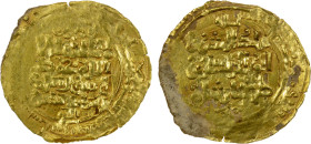 AMIR OF NISHAPUR: Sanjar b. Toghanshah, 1185-1187, AV dinar (1.63g), Nishapur, AH58x, A-1708D, citing the caliph al-Nasir li-din Allah (AH 575-622), t...