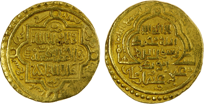 ILKHAN: Abu Sa'id, 1316-1335, AV dinar (10.12g), Baghdad, AH719, A-2198, type C;...