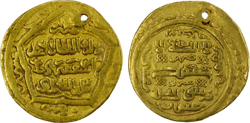 ILKHAN: Abu Sa'id, 1316-1335, AV dinar (8.50g), Shiraz, AH722, A-2202, type D; p...