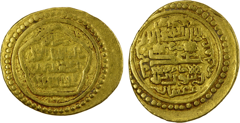 ILKHAN: Abu Sa'id, 1316-1335, AV dinar (8.85g), Jajerm, AH722, A-2202, type D, V...