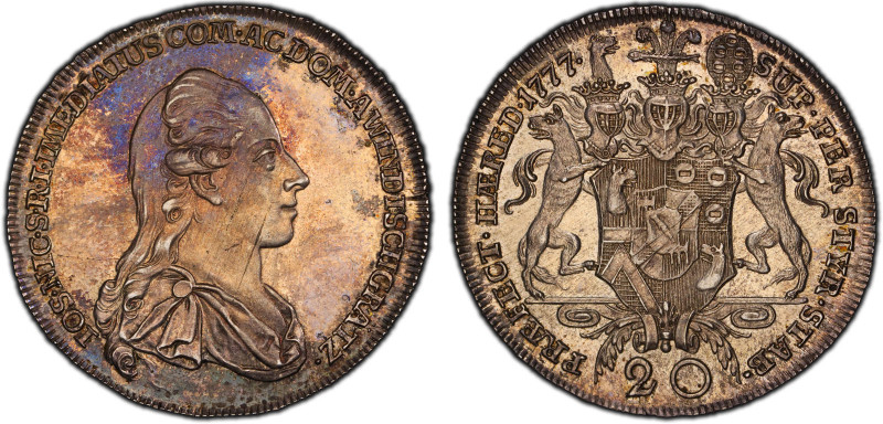 WINDISCH-GRÄTZ: Joseph Nicolas, 1746-1802, AR 20 kreuzer, 1777, KM-10, Don-4037,...