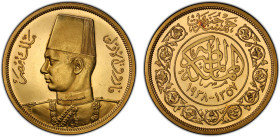 EGYPT: Farouk, 1936-1952, AV 500 piastres, 1938/AH1357, KM-373, Royal Wedding Commemorative, a lovely proof quality example! PCGS graded Proof 63 CAM....