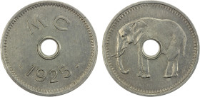 FRENCH CONGO: Moyen Congo, aluminum token, 1925, KM-Tn1 (Fr. Eq. Africa), Lecompte-6, M.C. (Moyen Congo, or Middle Congo), elephant left, light hairli...