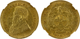 SOUTH AFRICA: Zuid Afrikaansche Republiek, AV 1/2 pond, 1895, KM-9.2, bust of President Johannes Paulus Kruger left, NGC graded AU55.

Estimate: USD...