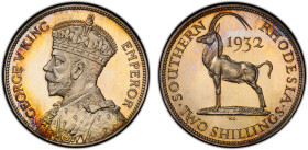 SOUTHERN RHODESIA: George V, 1910-1936, AR 2 shillings (florin), 1932, KM-4, a wonderful cameo proof example! PCGS graded Proof 64 CAM.

Estimate: U...