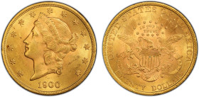 UNITED STATES: AV 20 dollars, 1900, KM-74.3, Liberty Head - With Motto type gold 'double eagle', a lovely lustrous example! PCGS graded MS63, ex Marce...