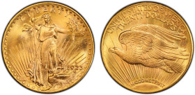 UNITED STATES: AV 20 dollars, 1923-D, KM-131, St. Gaudens - With Motto type gold 'double eagle', very faint surface hairlines, PCGS graded UNC details...