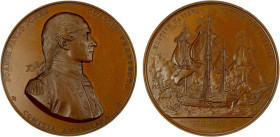 UNITED STATES: AE medal, 1779, Betts-568, Julian NA-1, 57mm bronze plain-edged medal by Augustin Dupre for the Victory of Captain John Paul Jones in t...