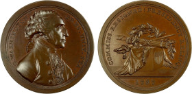 UNITED STATES: AE medal, 1797, Baker-71A, 41mm bronze medal by by John Reich for Joseph Sansom, the "Washington Sansom Medal"; G. WASHINGTON / PRES. U...