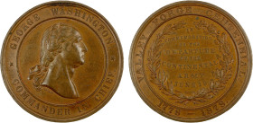 UNITED STATES: AE medal, MD (1878), HK-136, Baker-449, Julian-CM-48, 41mm bronze medal by William Barber commemorating the departure of the Continenta...