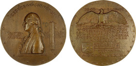 UNITED STATES: AE medal, 1889, Baker-671, Douglas-53, 115mm large cast bronze medal by Philip H. Martiny and Augustus Saint Gaudens for the Washington...