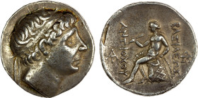 SELEUKID KINGDOM: Antiochos I Soter, 281-261 BC, AR tetradrachm (16.89g), Seleukia on the Tigris I, SC-379.3d, diademed head right // Apollo seated le...