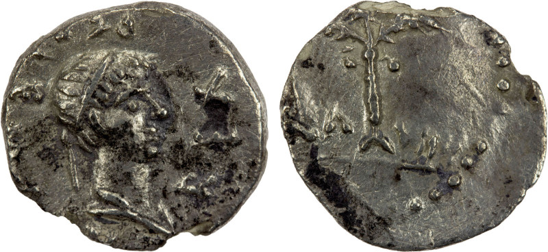 MAURETANIA: Ptolemy, 24-40, AR denarius (1.58g), Caesarea, cf. Mazard-428, diade...