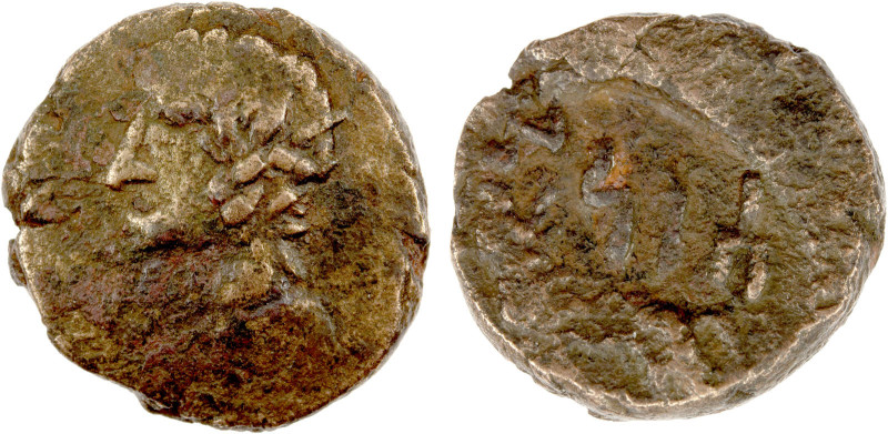 HADHRAMAUT: AE unit (1.74g), ca. 3rd century AD, Huth (cf. Huth-463, right-facin...
