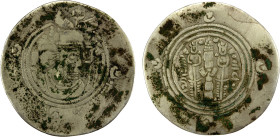 ARAB-SASANIAN: al-Hajjaj b. Yusuf, 694-713, AR drachm (3.43g), ART (Ardashir Khurra), AH80, A-35.2, with al-Hajjaj's name in Arabic and just bism Alla...