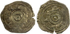 UMAYYAD OF SPAIN: Hisham II, 976-1009, AR fractional dirham (0.62g), NM, ND, A-354P, Fatimid style, imitating the silver dirhams of al-'Aziz (975-996)...