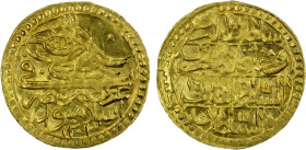 TURKEY: Selim III, 1789-1807, AV zeri mahbub (2.40g), Islambul, AH1203 year 16, KM-523, much original luster, AU.

Estimate: USD 160 - 200