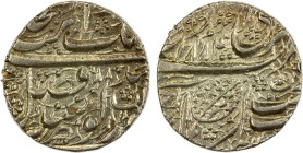 SIKH EMPIRE: AR nanakshahi rupee (11.17g), Amritsar, VS[18]88, KM-21.1, Herrli-01.10.04, VF1884 series; 2 small testmarks on the edge, none in the fie...