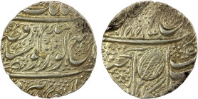 SIKH EMPIRE: AR nanakshahi rupee (11.12g), Amritsar, VS[18]97, KM-22.4, Herrli-01.11.04, VS1885 series, Nagari word OM in the obverse center; 3 small ...