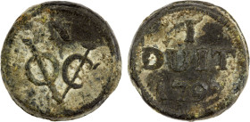 JAVA: United East India Company, duit (7.17g), 1797, KM-179, Cr-12, tin issue, with some staining, two-year type, EF, R.

Estimate: USD 100 - 150