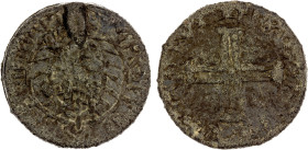 PORTUGUESE MALACCA: Manuel I, 1511-1521, tin bastardo (40.57g), SS-M16 ff, issued 1511-1515, armillary sphere // cross potent, VF, ex Akio Seki Collec...