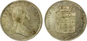 SALZBURG: Ferdinand, Elector, 1803-1805, AR 20 kreuzer, 1805, KM-496, initial M, Archbishopric issue, two-year type, EF-AU.

Estimate: USD 110 - 160