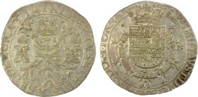 TOURNAI: Albrecht and Isabella, 1598-1621, AR patagon (48 sols) (28.02g), ND (1612-21), KM-31, Dav-4438, Vanhoudt-619-TO, Delmonte-260, without most o...