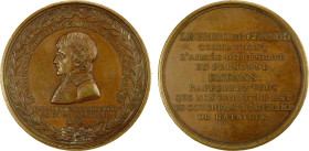 FRANCE: Napoleon I, as First Consul, 1799-1804, AE medal (60.03g), An 8 (1799/1800), Bramsen-38, 50mm bronze medal on the Battle of Marengo by H. Augu...