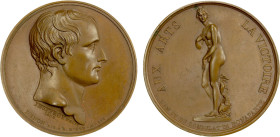 FRANCE: Napoleon I, as Emperor, 1804-1814, 1815, AE medal (36.22g), 1803, Bramsen-280, 40mm bronze medal Dedicated to Bringing the Statue of Venus de ...