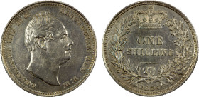 GREAT BRITAIN: William IV, 1830-1837, AR shilling, 1834, KM-713, attractive light tone, Choice AU.

Estimate: USD 110 - 160
