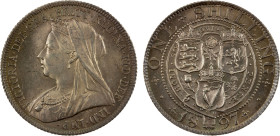 GREAT BRITAIN: Victoria, 1837-1901, AR shilling, 1897, KM-780, S-3940, 'Veiled Head' type, attractive toning, Unc.

Estimate: USD 125 - 175