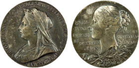 GREAT BRITAIN: Victoria, 1837-1901, AR medal (84.43g), 1897, BHM-3506, Eimer-1817, 56mm silver official medal for the Diamond Jubilee of Queen Victori...