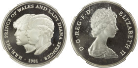GREAT BRITAIN: Elizabeth II, 1952-2022, AR 25 new pence, 1981, KM-925a, Wedding of Prince Charles and Lady Diana, NGC graded Proof 68 Ultra Cameo.

...