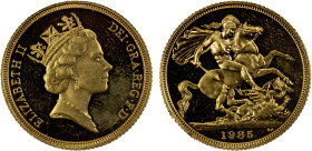 GREAT BRITAIN: Elizabeth II, 1952-2022, AV sovereign, 1985, KM-943. Fr-424, Spink-SC2, light obverse fingermarks, deep cameo, Proof.

Estimate: USD ...