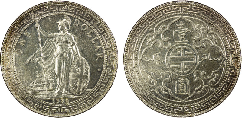 GREAT BRITAIN: George V, 1910-1936, AR trade dollar, 1930-B, KM-T5, some very li...