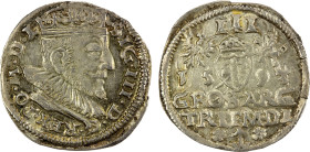 POLAND (LITHUANIA): Sigismund III, 1587-1632, AR 3 groschen (2.44g), 1593, Gumowski-1334, crowned bust right with SIG III D G REX PO M D L around // s...