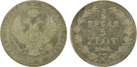 POLAND: Nicholas I, of Russia, 1825-1855, AR 5 zlotych/ ruble, 1840-MW, Cr-133, Choice VF.

Estimate: USD 100 - 150
