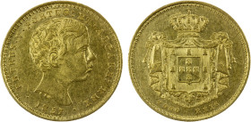 PORTUGAL: Pedro V, 1853-1861, AV 2000 reis, 1857, KM-496, Gomes-P5-10.02, two-year type, EF, ex Joe Sedillot Collection.

Estimate: USD 225 - 325