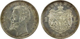 ROMANIA: Carol I, as King, 1894-1914, AR leu, 1894, KM-24, lightly cleaned, just starting to retone, some luster remains, EF-AU, ex Joe Sedillot Colle...