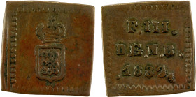NAVARRE: Fernando III, 1808-1833, AE 1/2 maravedi, 1832, KM-135, initials PP, square, key date of the two-year type, F-VF, ex Joe Sedillot Collection....