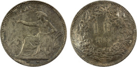 SWITZERLAND: Confederation, AR franc, 1851-A, KM-9, lightly cleaned, but retoning nicely, EF.

Estimate: USD 100 - 150