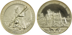 SWITZERLAND: Confederation, AR medal (25.01g), 1897, Richter-125a, Martin-76, 38mm silver medal for the Basel-Sissach Shooting Festival by Franz Hombe...