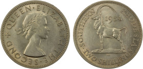 SOUTHERN RHODESIA: Elizabeth II, 1954, 2 shillings, 1954, KM-30, Sable Antelope, very lightly toned, one-year type, Choice AU.

Estimate: USD 100 - ...
