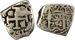 BOLIVIA: Felipe V, 1700-1746, AR 2 reales (6.00g), Potosí, 1741-P, KM-29a, assayer PP, well-centered strike with legible details and date on both side...