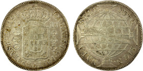 BRAZIL: João VI, Prince Regent, 1799-1816, AR 960 reis, 1815-R, KM-307.3, struck over Spanish Colonial 8 reales, light peripheral tone, EF.

Estimat...