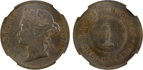 BRITISH HONDURAS: Victoria, 1837-1901, AE cent, 1889, KM-6, wonderful luster, with a bit of red, better date, NGC graded MS63 BN.

Estimate: USD 100...